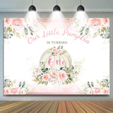 Rosa Funkeln Wenig Kürbis Glücklich 1 Geburtstag Hintergrund